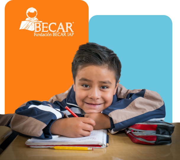 Becar, niño estudiando 